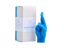 Mandatus Kerze Crossed Fingers Candle Hand, Blau