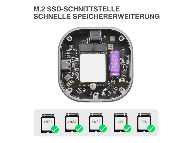 4smarts Magnetisches SSD-Gehäuse Kickstand MagSafe-kompatibel grau