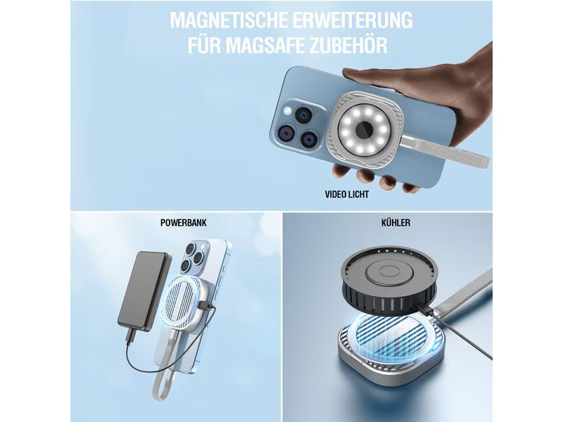4smarts Magnetisches SSD-Gehäuse Kickstand MagSafe-kompatibel grau