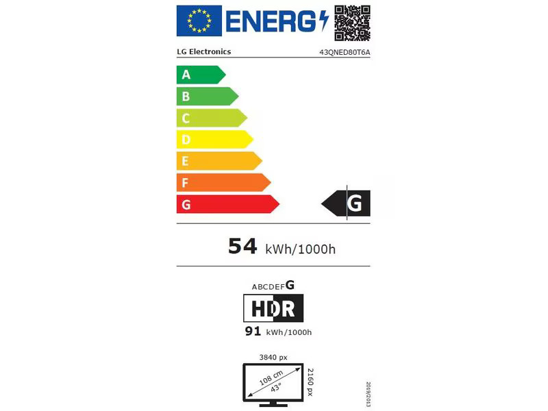 LG TV 43QNED80T6A 43, 3840 x 2160 (Ultra HD 4K), LED-LCD