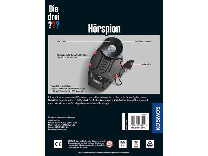 Kosmos Detektivausrüstung Die drei ??? Hörspion