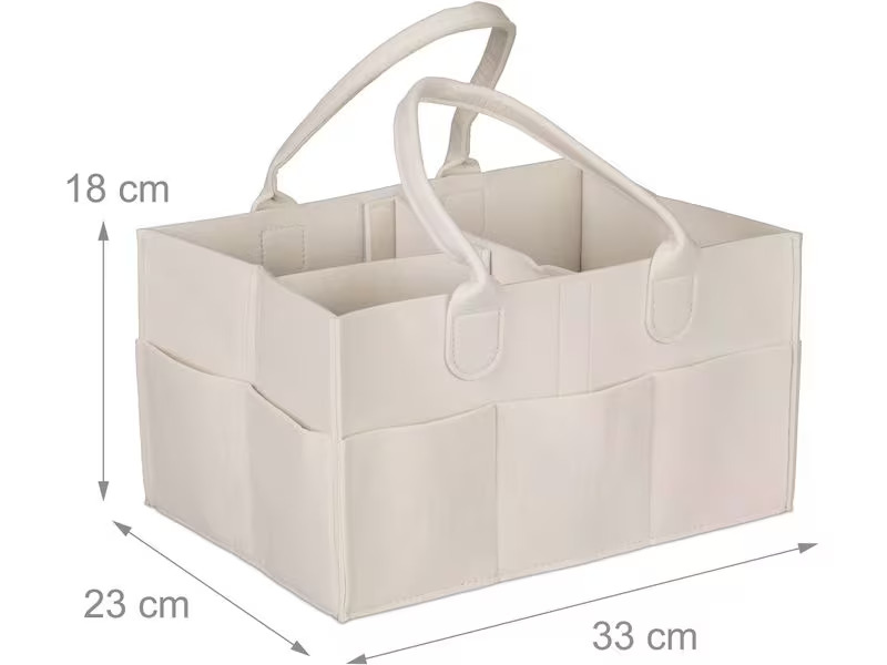 relaxdays Organizer Windel Caddy Filz Beige
