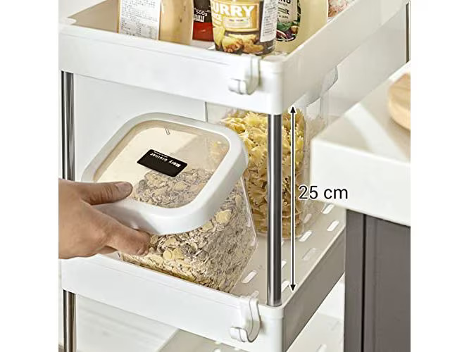 Songmics Küchenwagen mit 4 Ablagen Weiss