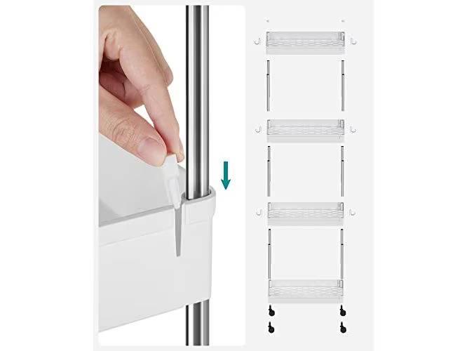 Songmics Küchenwagen mit 4 Ablagen Weiss