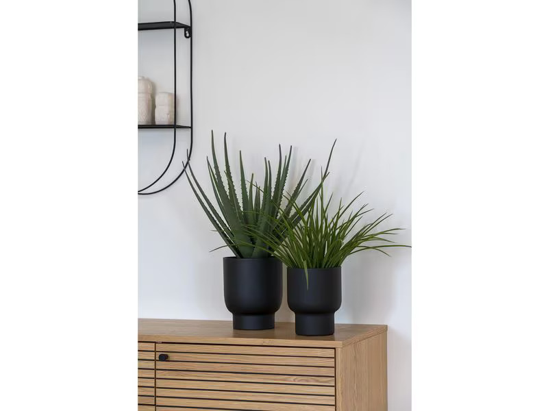 House Nordic Blumentopf Fulda 2 Stück, Schwarz