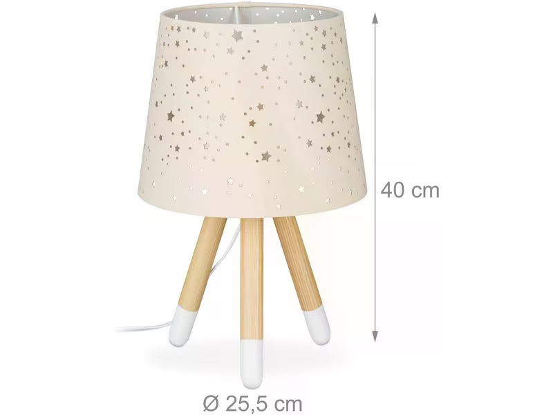 relaxdays Tischlampe Sterne Hellbraun