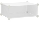 relaxdays Schuhschrank mit 12 Fächern Silber/Transparent/Weiss