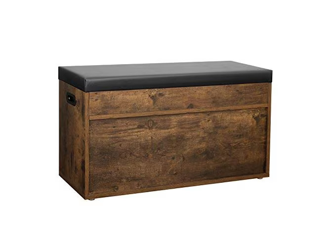 VASAGLE Truhe mit 3 Fächer 80 x 30 x 44 cm, Braun