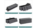 Songmics Truhe mit Klappdeckel 110 x 38 x 38 cm, Dunkelgrau