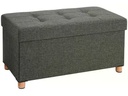 Songmics Truhe mit Deckel 76 x 38 x 40 cm, Dunkelgrau