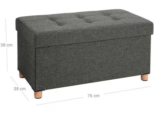 Songmics Truhe mit Deckel 76 x 38 x 40 cm, Dunkelgrau