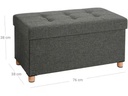 Songmics Truhe mit Deckel 76 x 38 x 40 cm, Dunkelgrau
