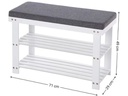 Songmics Schuhregal mit Bank aus Bambus, Grau/Weiss