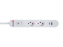 SKROSS Steckdosenleiste 2 x T13, USB-A+C, mit Schalter, 1.5 m