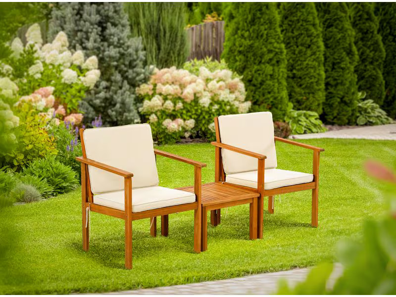 COCON Loungeset Vevey, Braun/Weiss, 2 Sitzplätze