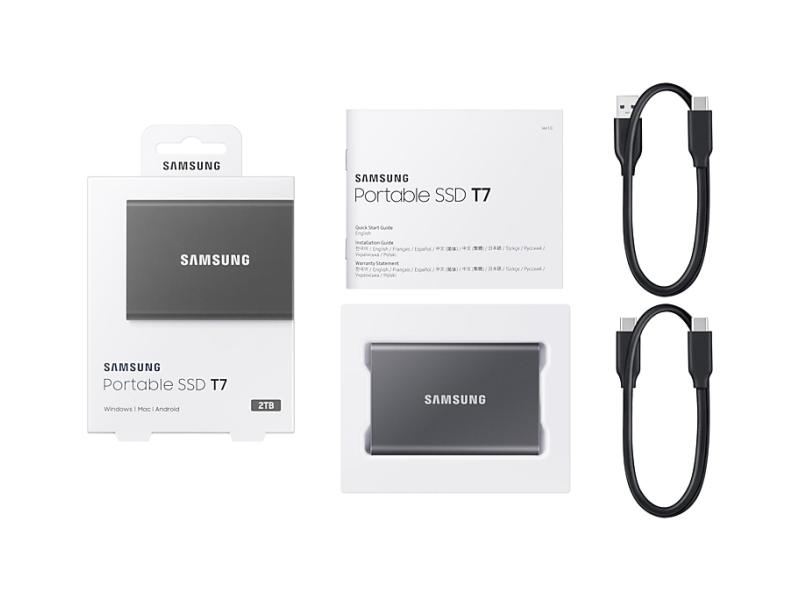 Samsung Externe SSD Portable T7 Non-Touch, 2000 GB, Titanium