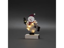 Konstsmide LED-Figur Schneemann, Holz &amp; Baumwolle, 6 LED