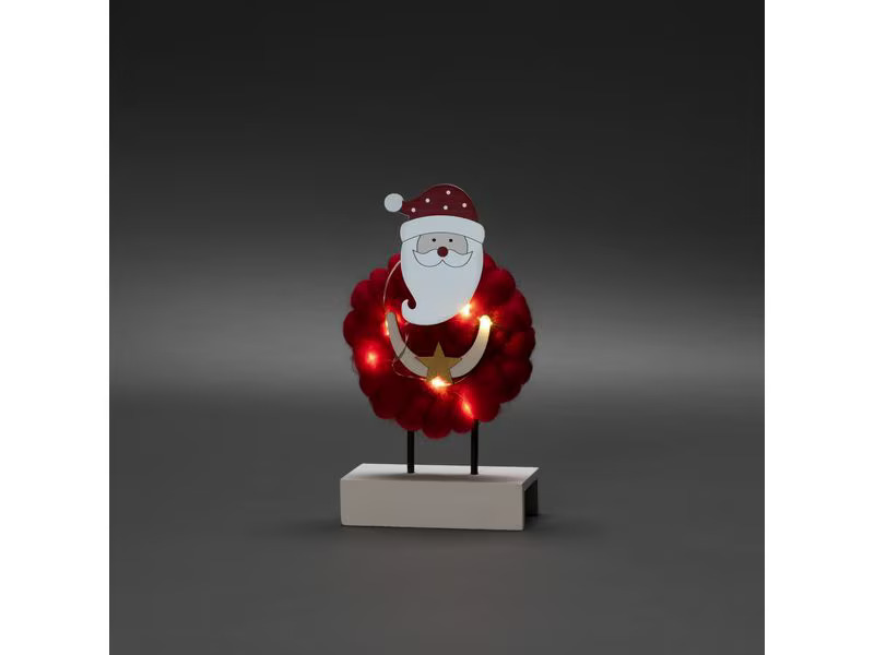 Konstsmide LED-Figur Santa, Holz &amp; Baumwolle, 6 LED