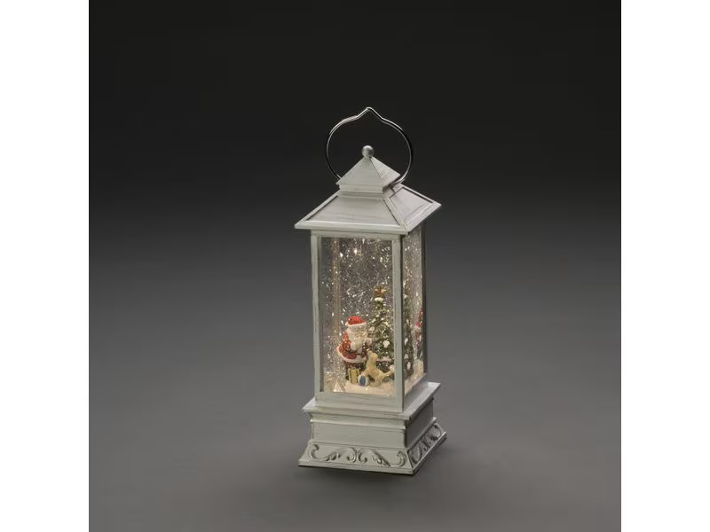 Konstsmide LED Laterne Weihnachtsmann mit Hund, 10.5 x 10.5 x 27.5 cm