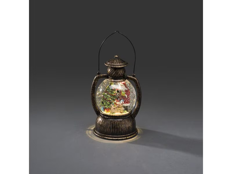 Konstsmide LED Kugellaterne Weihnachtsmann, 12.7 x 12.7 x 20 cm, Gold