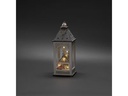 Konstsmide LED Holzlaterne Haus, 11 x 11 x 29 cm, Weiss