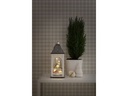 Konstsmide LED Holzlaterne Haus, 11 x 11 x 29 cm, Weiss