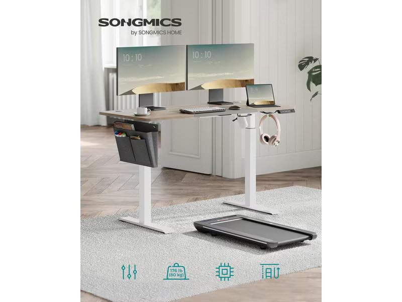 Songmics Tischgestell mit Platte 140 x 60 cm, höhenverstellbar