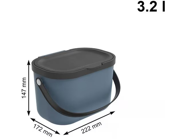 Rotho Komposteimer Albula 3.2 l, Horizon Blau