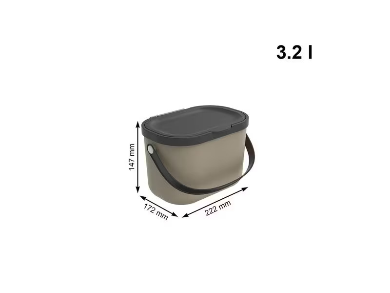 Rotho Komposteimer Albula 3.2 l, Cappuccino