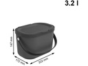 Rotho Komposteimer Albula 3.2 l, Anthrazit