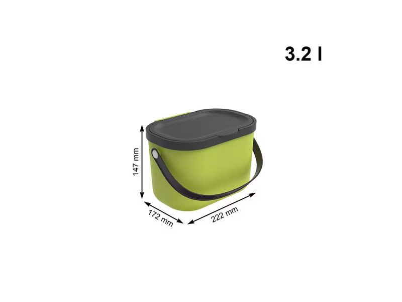 Rotho Komposteimer Albula 3.2 l,  Lime Grün