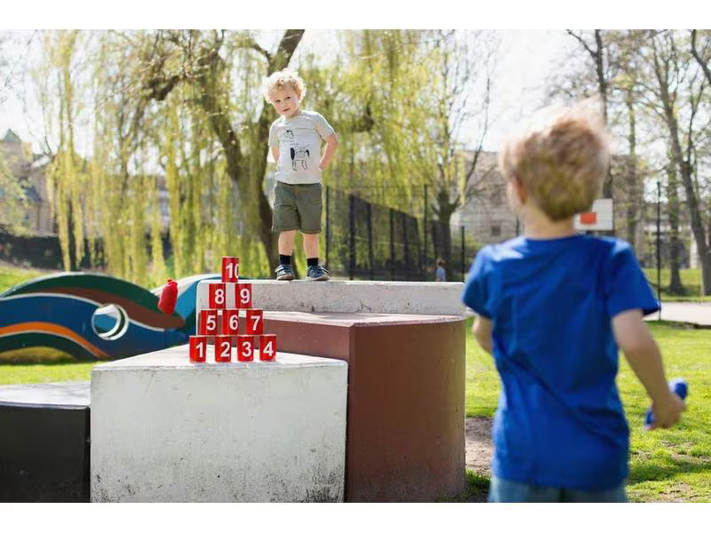BS Toys Wurfspiel Büchsenwerfen rot mit Zahlen