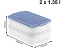 Rotho Vorratsbehälter Foodcentar Rondo 2 Stück, 2.7 l, Blau