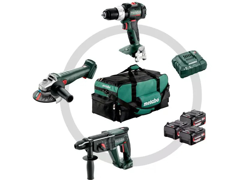 Metabo Combo Set 3.1, SB 18 LT BL + W 18 L 9-125 + KH 18 LTX 24