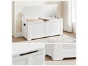 VASAGLE Sitztruhe im Landhausstil 100 x 40 x 46 cm, Weiss matt