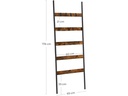 VASAGLE Leiter mit 5 Sprossen 65 x 178 cm, Braun/Schwarz