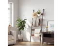VASAGLE Leiter mit 5 Sprossen 65 x 178 cm, Braun/Schwarz