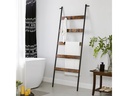 VASAGLE Leiter mit 5 Sprossen 65 x 178 cm, Braun/Schwarz
