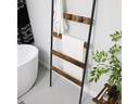 VASAGLE Leiter mit 5 Sprossen 65 x 178 cm, Braun/Schwarz