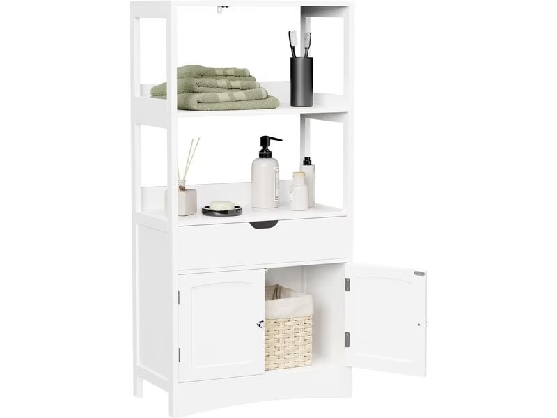 VASAGLE Badezimmerregal 60 x 32.5 x 122 cm, Weiss