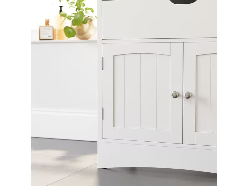 VASAGLE Badezimmerregal 60 x 32.5 x 122 cm, Weiss