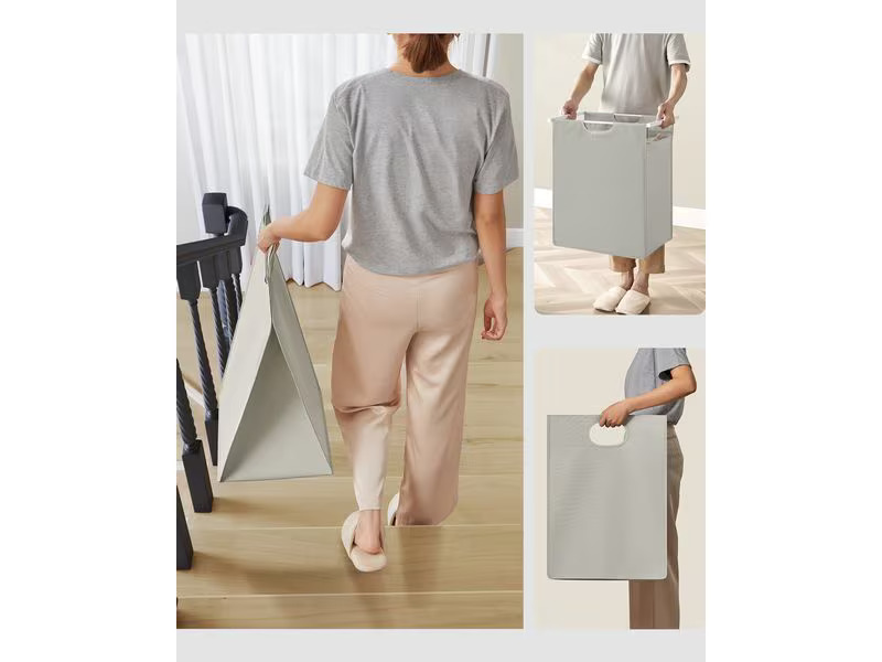 VASAGLE Wäschekorb  mit Ablage 65 l, Weiss