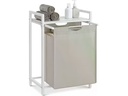 VASAGLE Wäschekorb  mit Ablage 65 l, Weiss