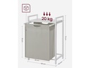 VASAGLE Wäschekorb  mit Ablage 65 l, Weiss