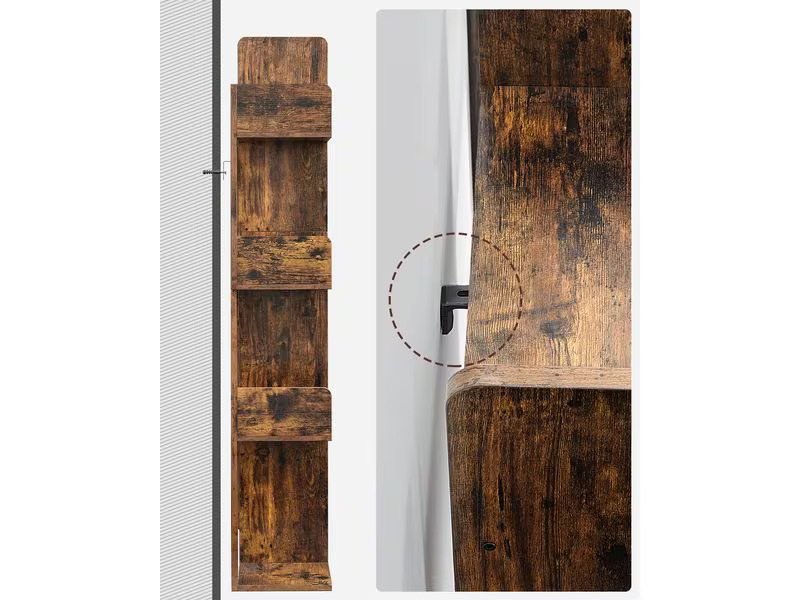 VASAGLE Regal mit 13 Ablagen 86 x 25 x 140 cm, Braun