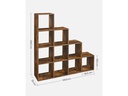 VASAGLE Regal mit 10 Würfeln 129.5 x 29 x 129.5 cm, Braun