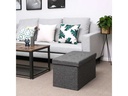 Songmics Truhe mit Klappdeckel 76 x 38 x 38 cm, Dunkelgrau