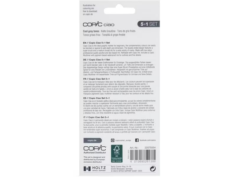 Copic Grafikmarker Ciao 5+1 Set Cool Grey