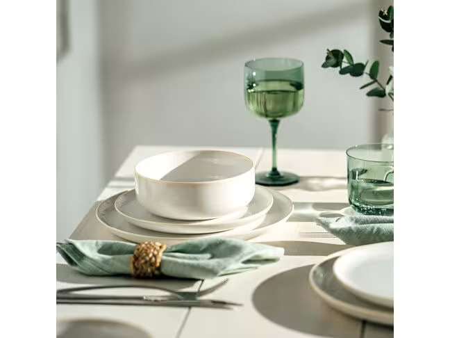 Villeroy &amp; Boch Speiseteller Crafted Cotton Ø 26 cm, 6 Stück,Weiss