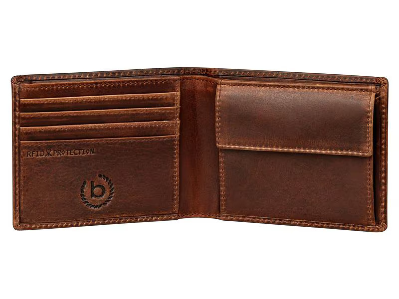 Bugatti Portemonnaie Romano RFID Scheintasche Braun